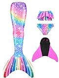 NAITOKE Meerjungfrauenflosse Mädchen mit Monoflosse Mermaid Tail...